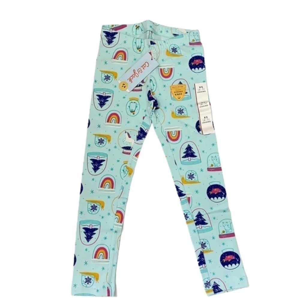 NWT Target Cat and Jack Snow Globe Leggings XS 4-5